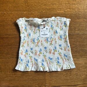 Zara white floral tube top